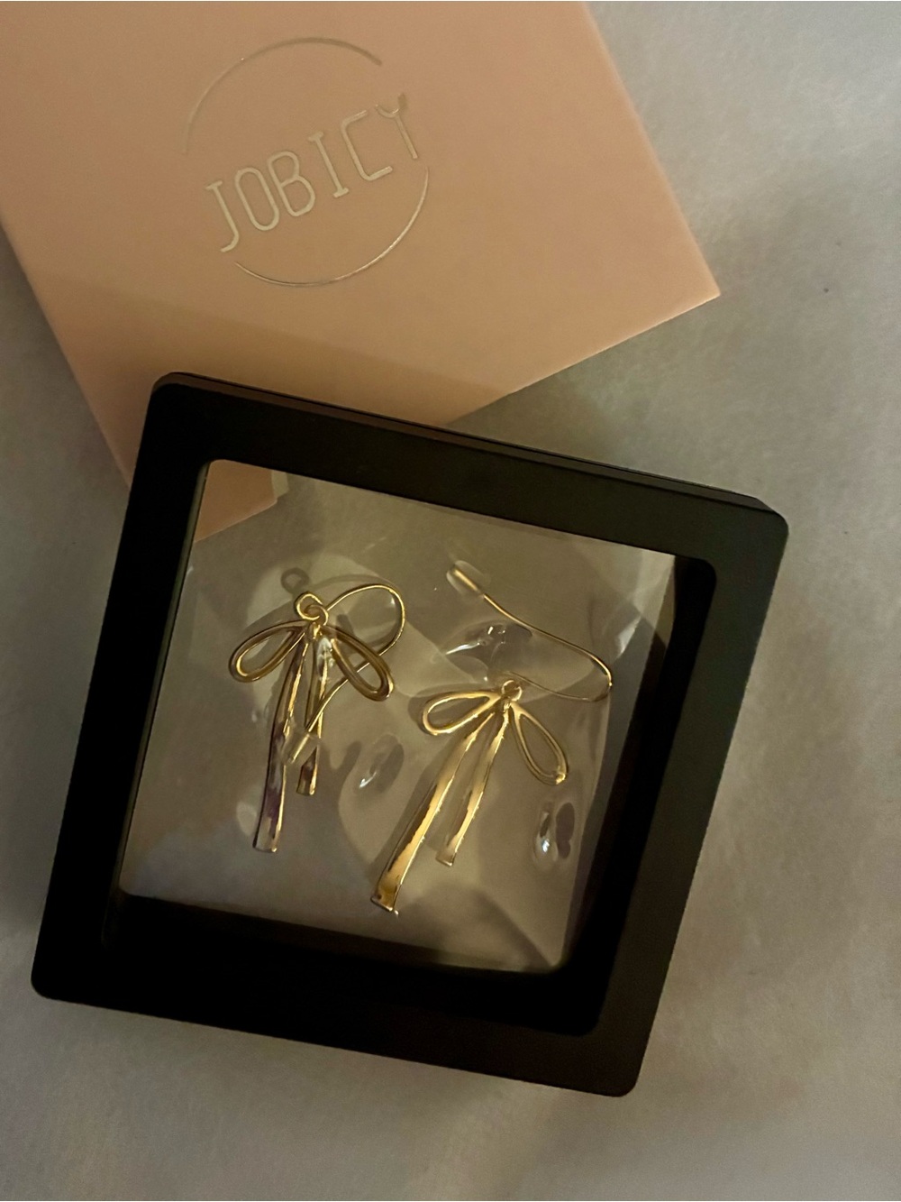 Gold Bow Drop Earrings